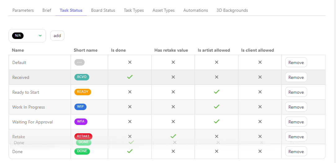 Setting page status order